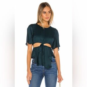 Tularosa Teal Tie-Front Top